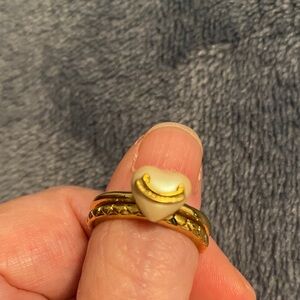 Juicy Couture Gold and Cream Heart Ring